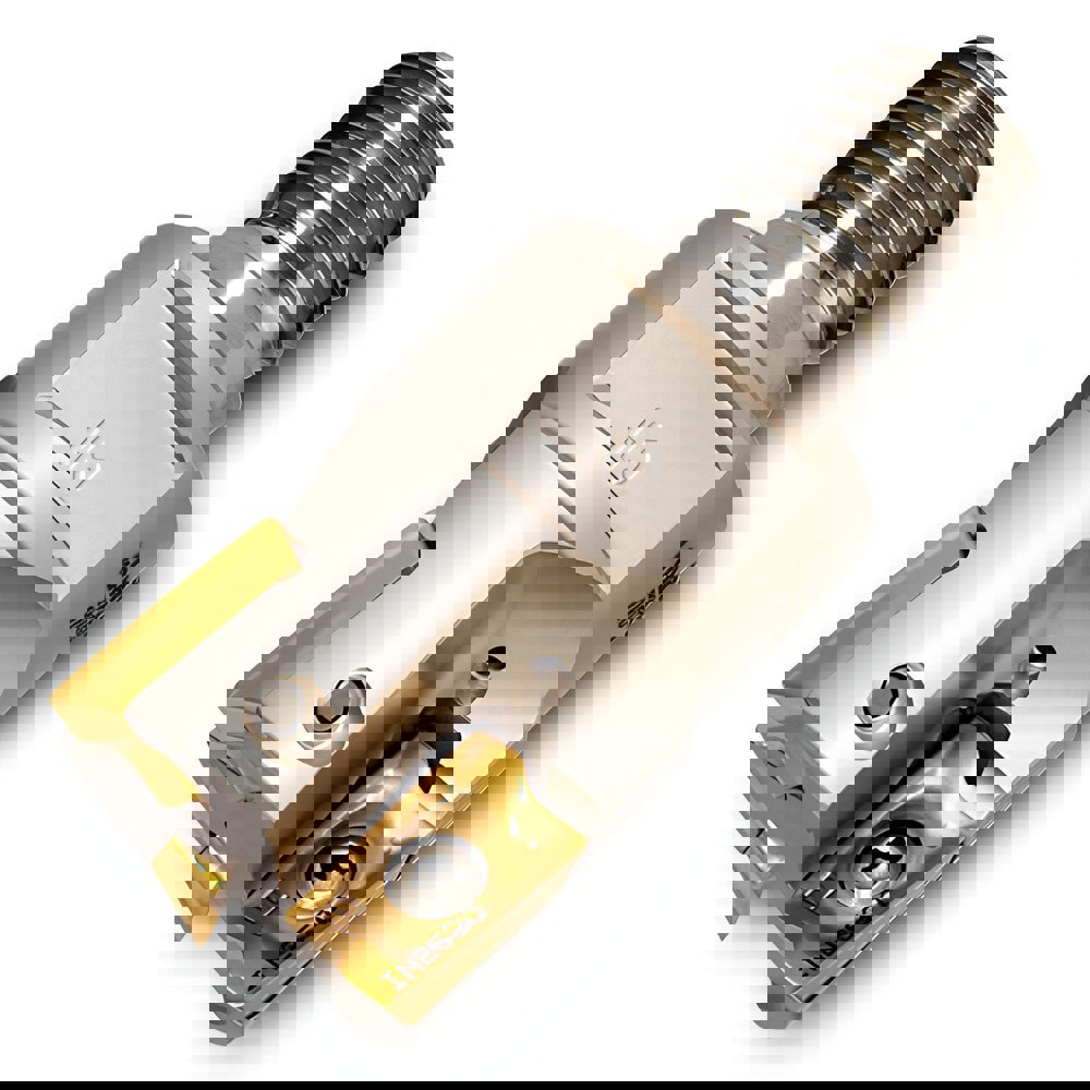 Indexable Square-Shoulder End Mill: 12J1G-10015X7R01, 16 mm Max Depth of Cut, M12 Modular Connection Shank
